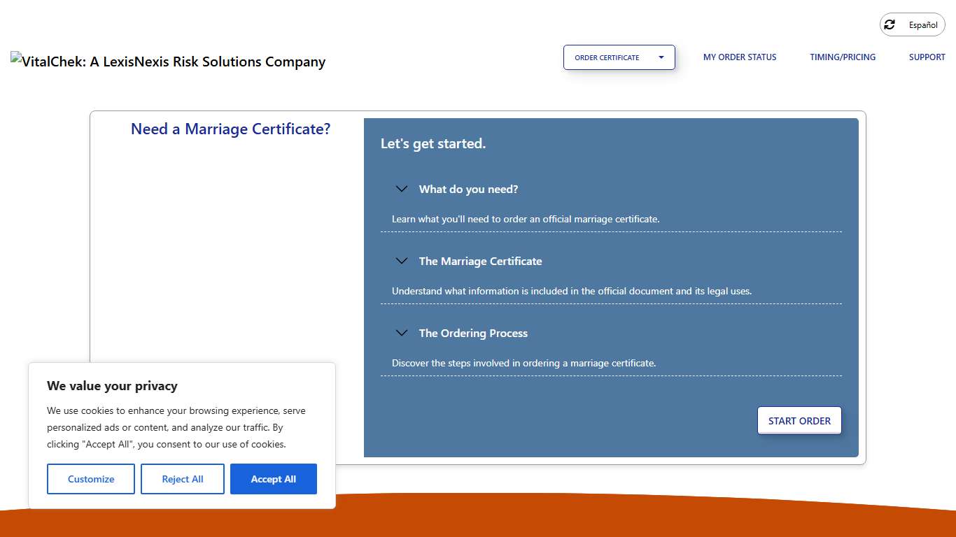 Order Your Marriage Certificate Online VitalChek