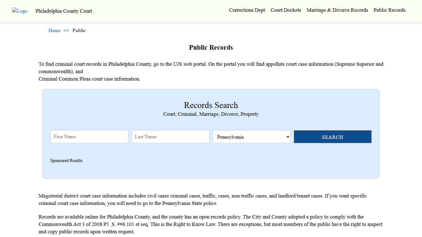 Public Records Philadelphia County Court